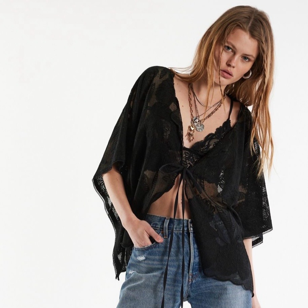 Free People Willow Tie Front Cape